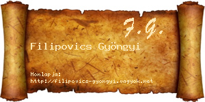 Filipovics Gyöngyi névjegykártya